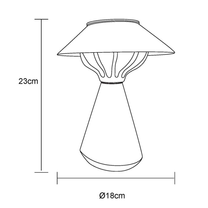 Braune moderne Solar Außen Tischlampe Kunststoff, Nasr, 0,06W, 3000K LED, IP44, mit Schalter