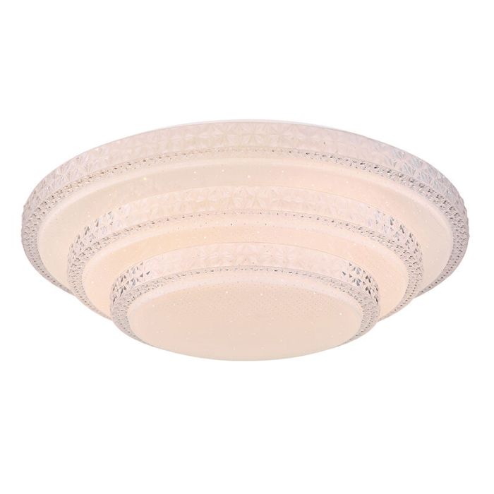 Weiße moderne Smart Deckenleuchte Metall, Aldin, 30W, warm- bis kaltweiß einstellbare LED