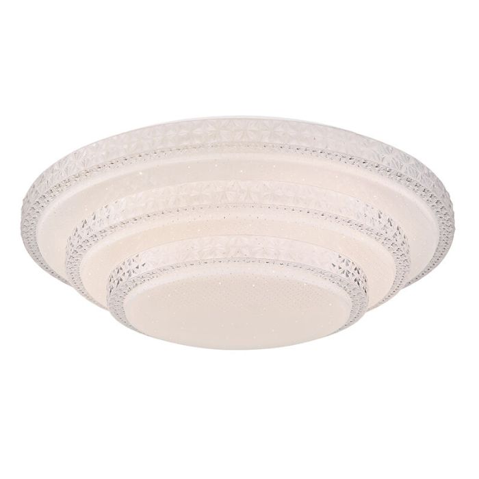 Weiße moderne Smart Deckenleuchte Metall, Aldin, 30W, warm- bis kaltweiß einstellbare LED