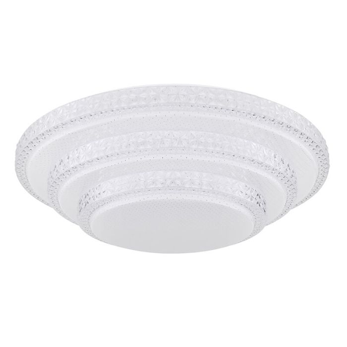 Weiße moderne Smart Deckenleuchte Metall, Aldin, 30W, warm- bis kaltweiß einstellbare LED