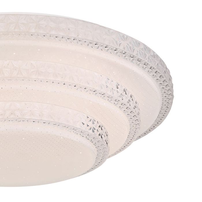 Weiße moderne Smart Deckenleuchte Metall, Aldin, 30W, warm- bis kaltweiß einstellbare LED