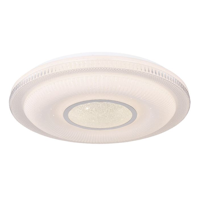 Weiße moderne Smart Deckenleuchte Metall, Aldin, 30W, warm- bis kaltweiß einstellbare LED