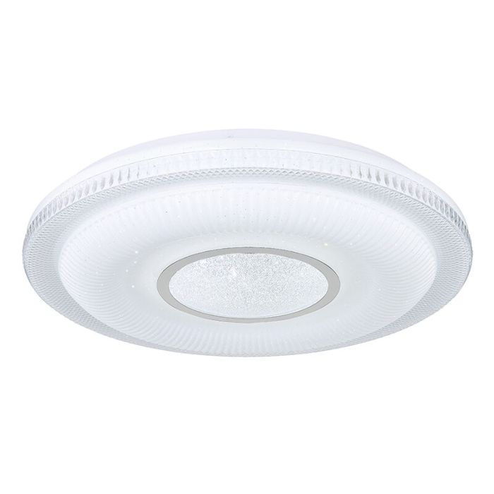 Weiße moderne Smart Deckenleuchte Metall, Aldin, 30W, warm- bis kaltweiß einstellbare LED