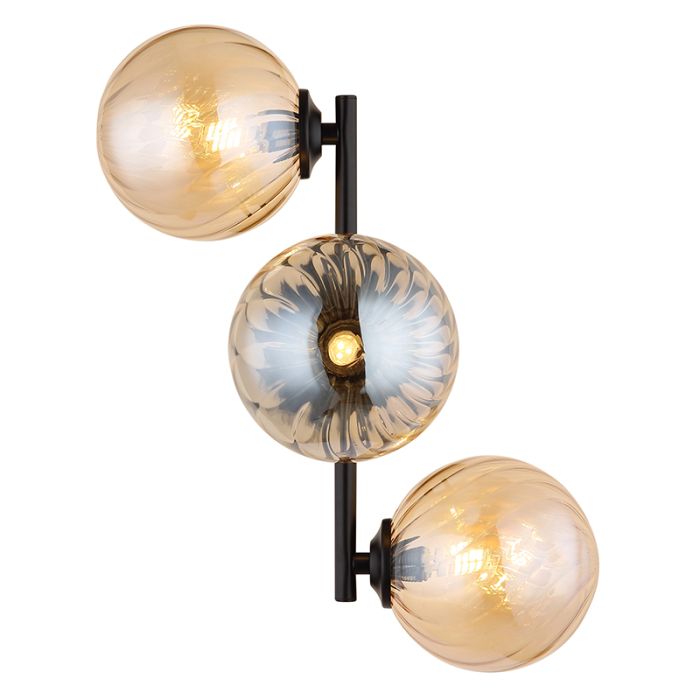 Bernstein retro Wandleuchte Glas, Ozan