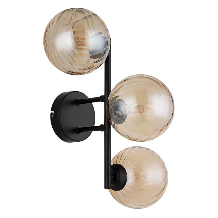 Bernstein retro Wandleuchte Glas, Ozan