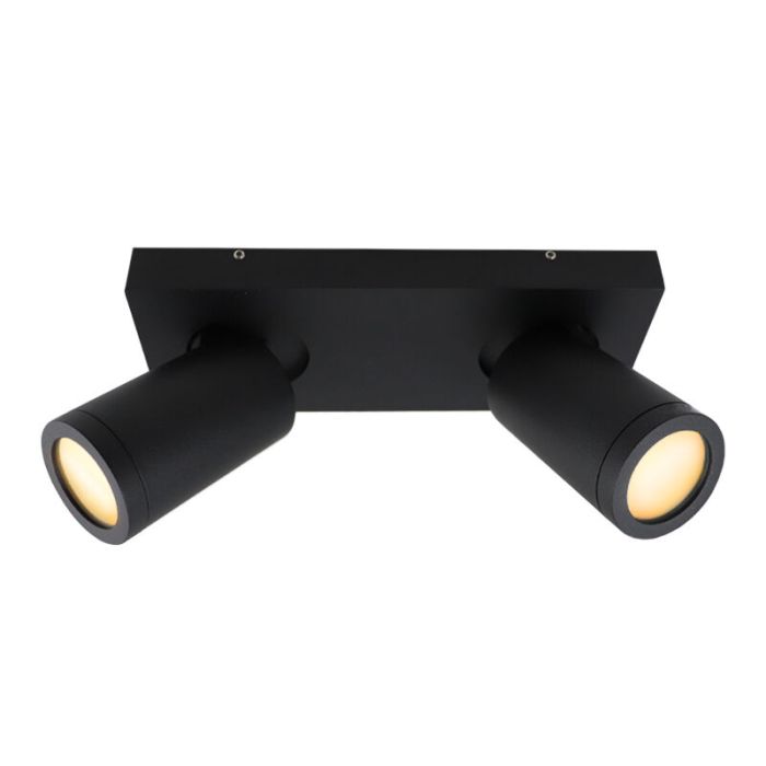 Schwarze Badezimmer Deckenstrahler Kenan, 2L, modern, IP44