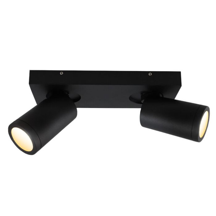 Schwarze Badezimmer Deckenstrahler Kenan, 2L, modern, IP44