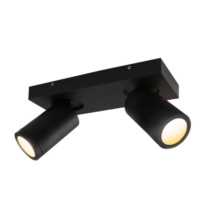 Schwarze Badezimmer Deckenstrahler Kenan, 2L, modern, IP44