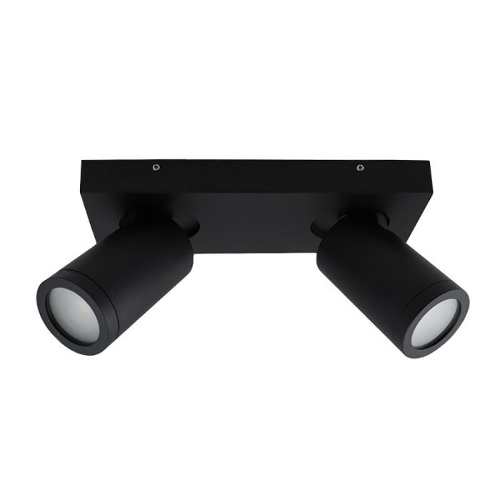 Schwarze Badezimmer Deckenstrahler Kenan, 2L, modern, IP44