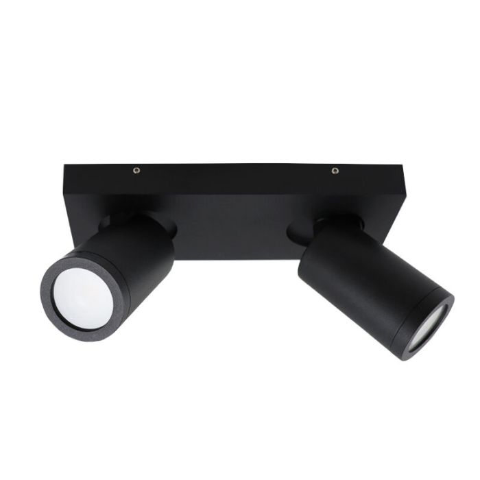 Schwarze Badezimmer Deckenstrahler Kenan, 2L, modern, IP44
