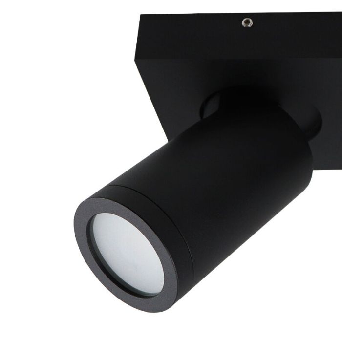 Schwarze Badezimmer Deckenstrahler Kenan, 2L, modern, IP44