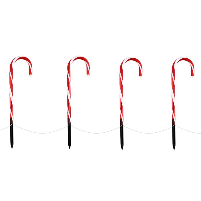 6 Zuckerstangen-Gartenstecker, 8 Positionen, IP44