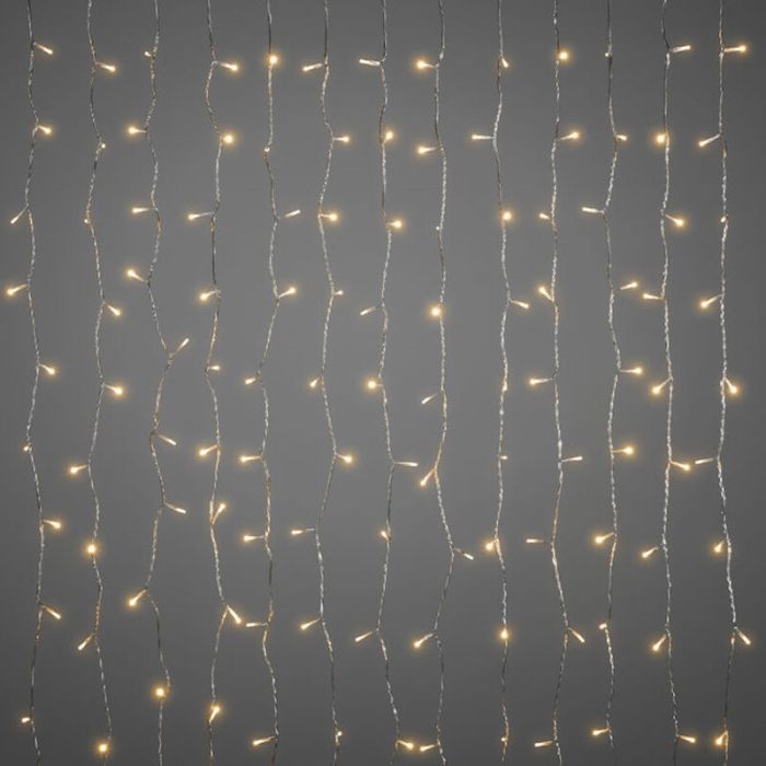 Weihnacht Lichtervorhang, 2,25 x 3 Meter, Warmweiß, IP44, inkl. 12 Funktion Controller