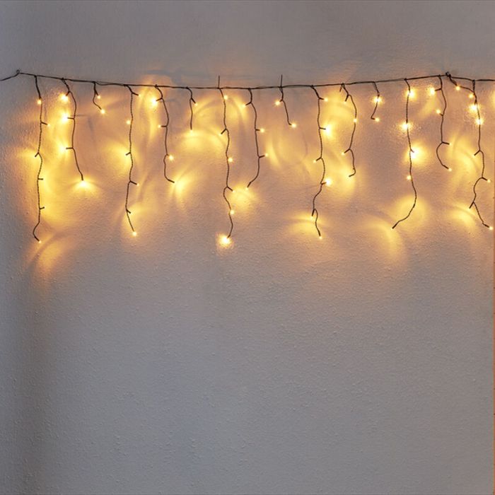12 Meter Verknüpfbare Eiszapfenbeleuchtung, 70 cm hoch, Warmweiß, IP44, Basic