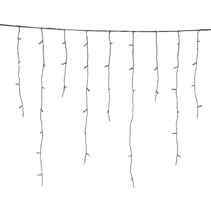 12 Meter Verknüpfbare Eiszapfenbeleuchtung, 70 cm hoch, Warmweiß, IP44, Basic