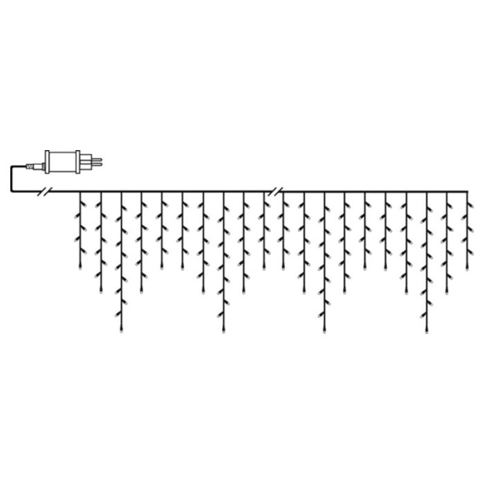 12 Meter Verknüpfbare Eiszapfenbeleuchtung, 70 cm hoch, Warmweiß, IP44, Basic