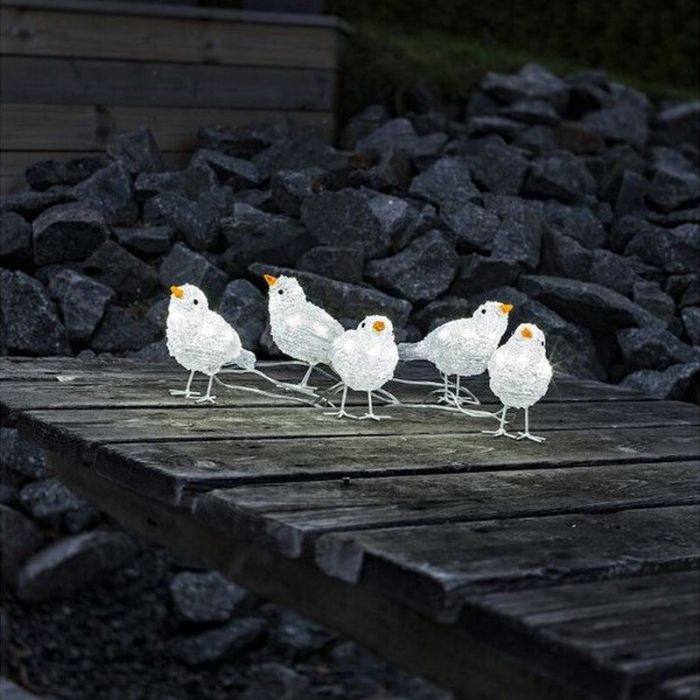 LED Vögel, Weihnachtsmotive - 5er Set
