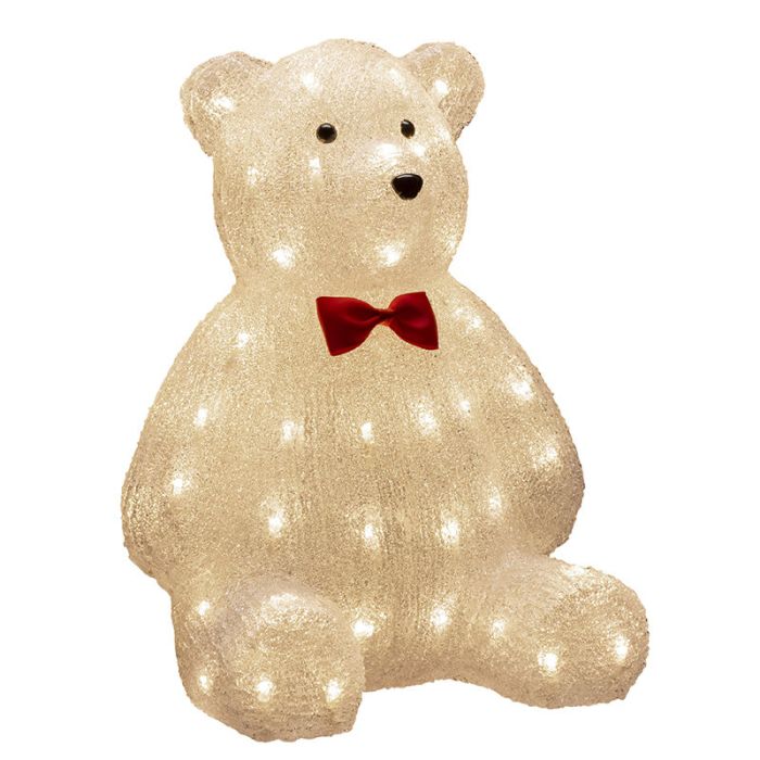 Teddybär mit Schleife, 38 cm, für drinnen und draußen