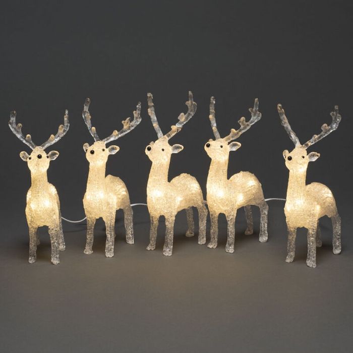 5 LED Hirsche, für drinnen und draußen
