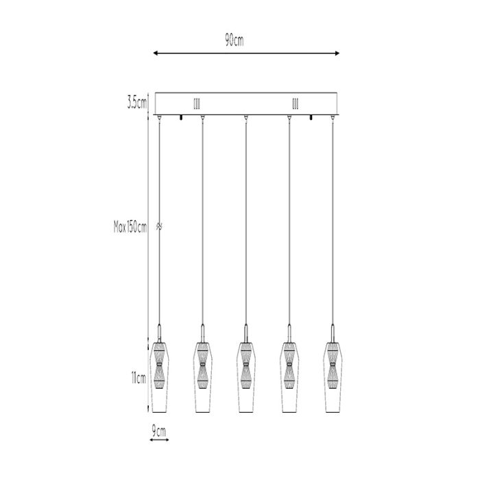 Transparente Pendelleuchte Modern, Berliane, 4W, 2700K LED