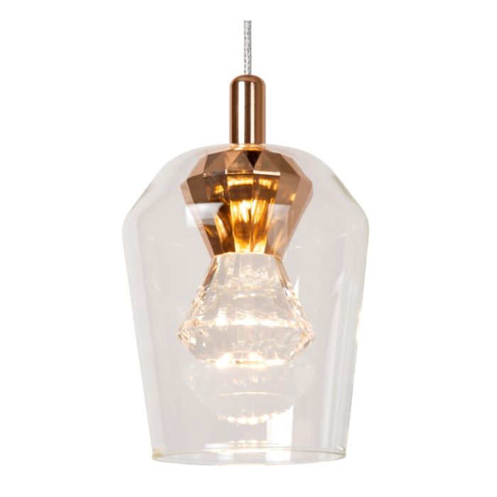 Transparente Pendelleuchte Modern, Berliane, 4W, 2700K LED
