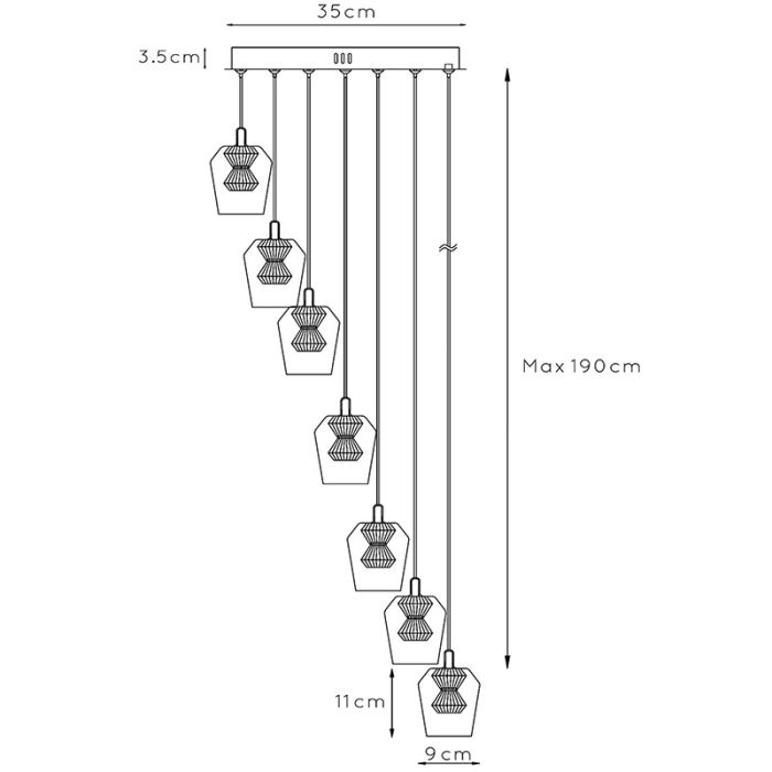 Transparente Pendelleuchte Modern, Berliane, 4W, 2700K LED