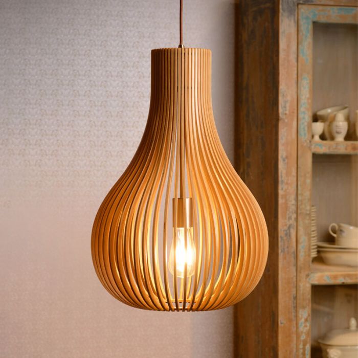 Holz Pendelleuchte Braun, Bodo
