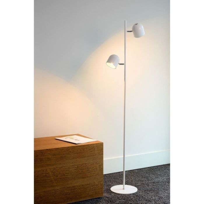 Weiße Stehlampe Modern, Skanska, 5W, 2700K LED, mit Touch-Dimmer