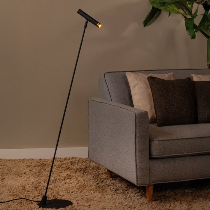 Schwarze Stehlampe Modern, Alec, mit Schalter