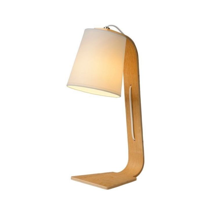 Holz Tischleuchte Weiß, Nordic, mit Schalter