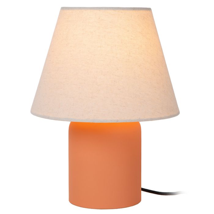 Keramik Tischleuchte Orange, Macia, mit Schalter