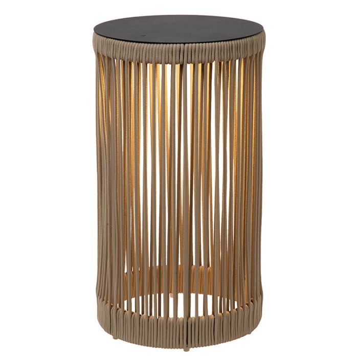 Taupe aufladbare Stehlampe Modern, Pingi, 3W, 3000K LED, IP44, 3-stufig dimmbar