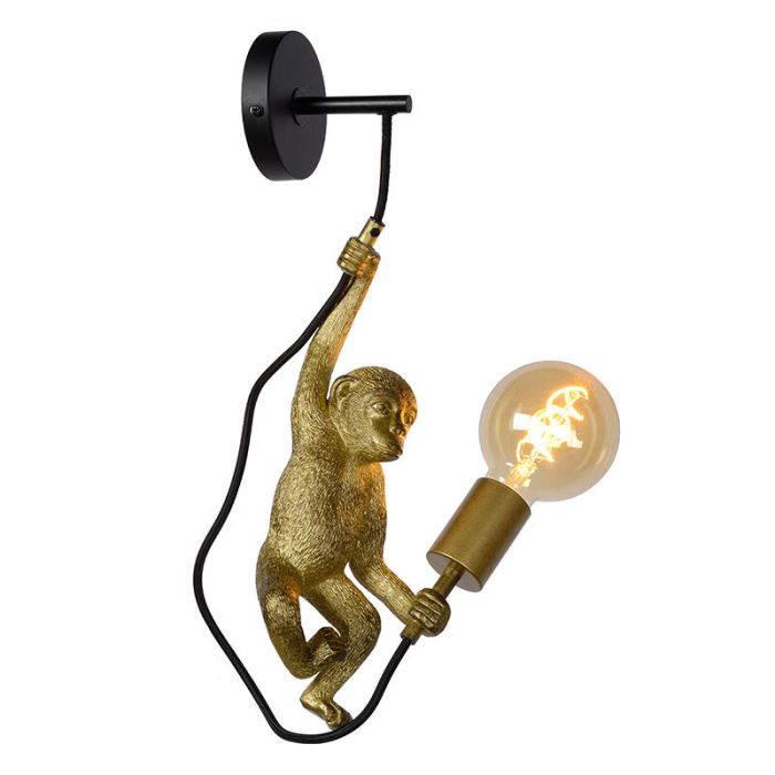 Schwarze Wandleuchte Retro, Extravaganza Chimp
