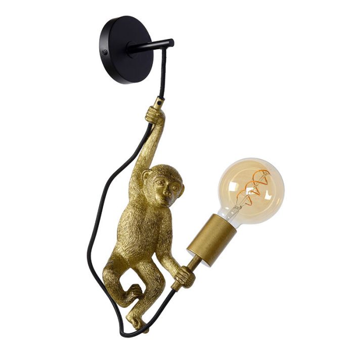 Schwarze Wandleuchte Retro, Extravaganza Chimp