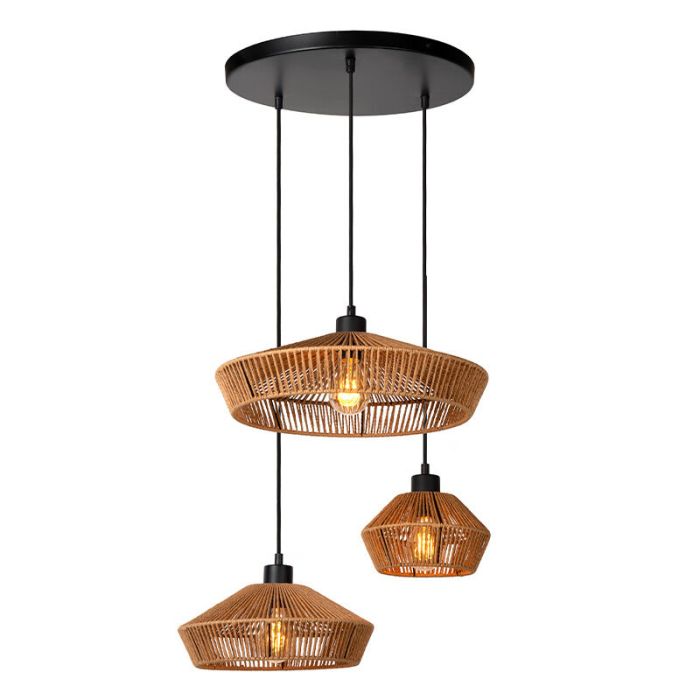 Rattan Pendelleuchte Holz, Yunkai