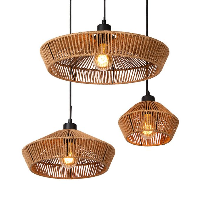 Rattan Pendelleuchte Holz, Yunkai