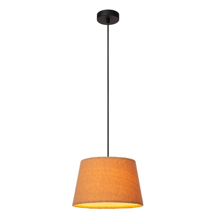 Gelbe Pendelleuchte Vintage, Woolly