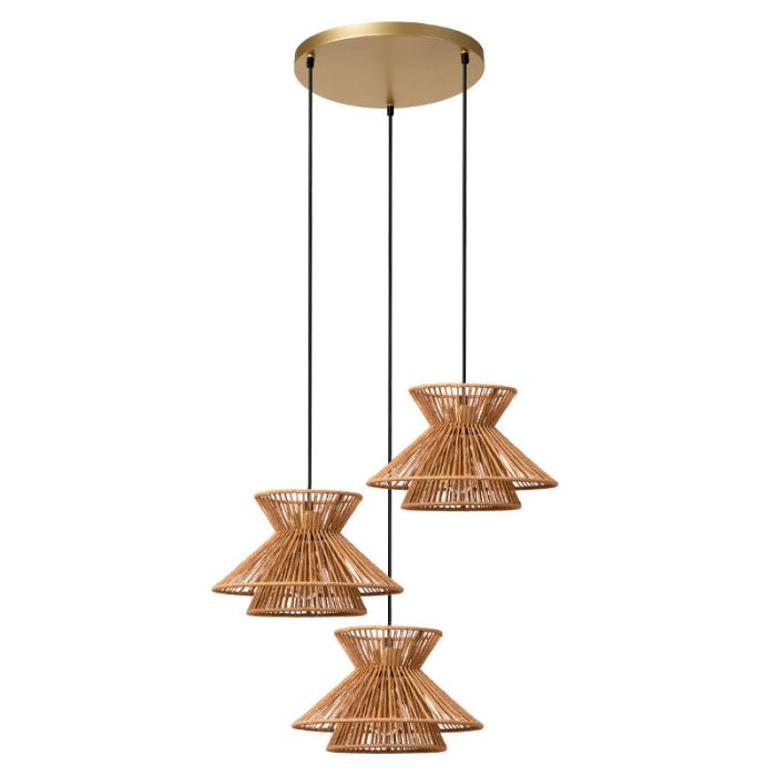 Rattan Pendelleuchte Braun, Tasman