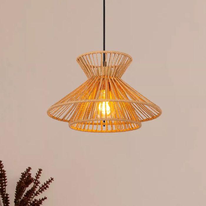 Rattan Pendelleuchte Braun, Tasman
