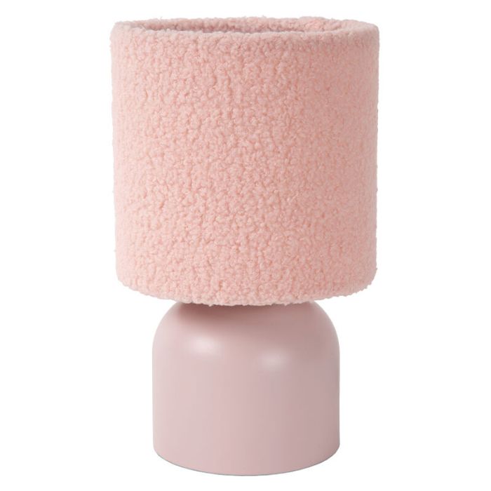 Rosa Tischleuchte Vintage, Woolly, mit Schalter