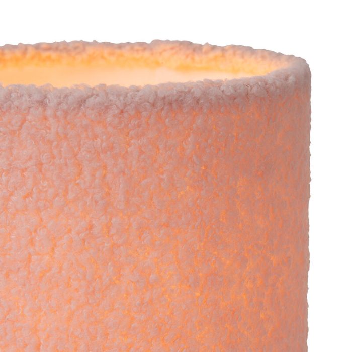 Rosa Tischleuchte Vintage, Woolly, mit Schalter