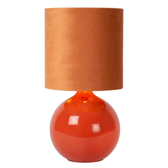 Orangene Tischleuchte Retro, Esterad, mit Schalter