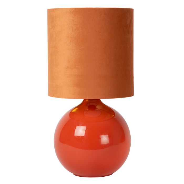 Orangene Tischleuchte Retro, Esterad, mit Schalter
