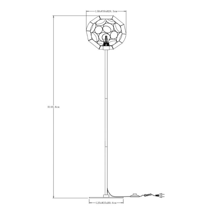 Schwarze Stehlampe Modern, Hannelore