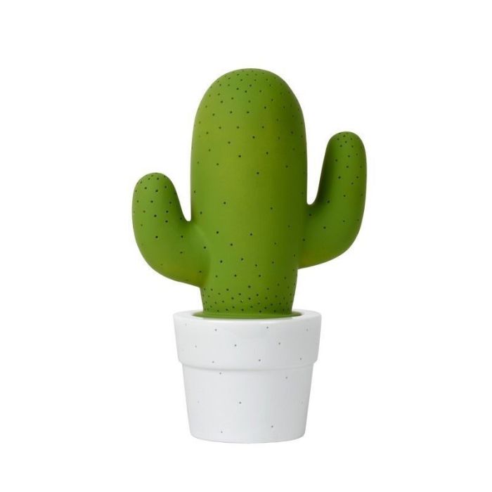 Keramik Tischleuchte Grün, Cactus, mit Schalter