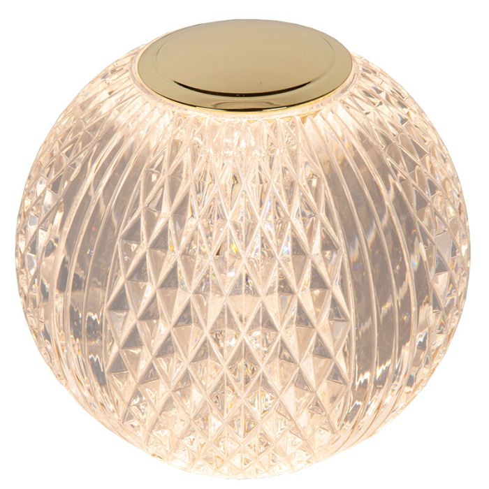 Transparente Tischleuchte Modern, Cintra, 1,5W, 2700K LED, 3-stufig dimmbar