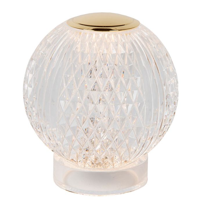 Transparente Tischleuchte Modern, Cintra, 1,5W, 2700K LED, 3-stufig dimmbar