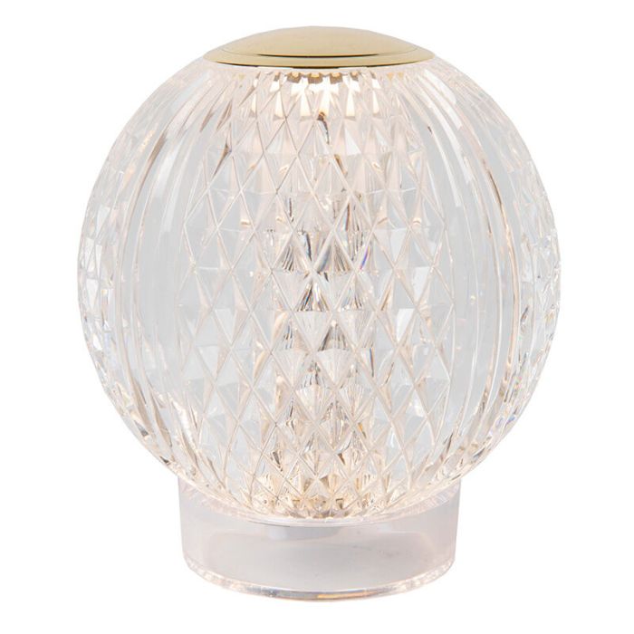 Transparente Tischleuchte Modern, Cintra, 2W, 3000K LED, 3-stufig dimmbar