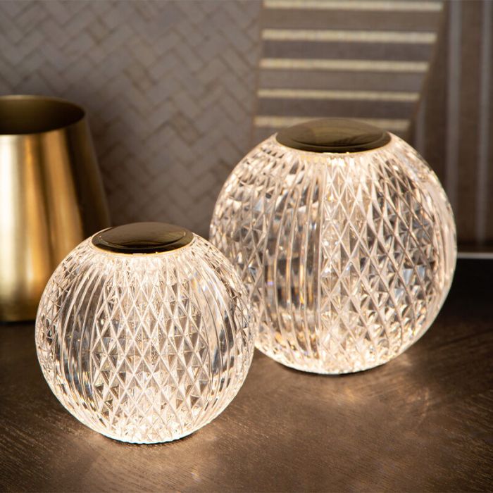 Transparente Tischleuchte Modern, Cintra, 2W, 3000K LED, 3-stufig dimmbar