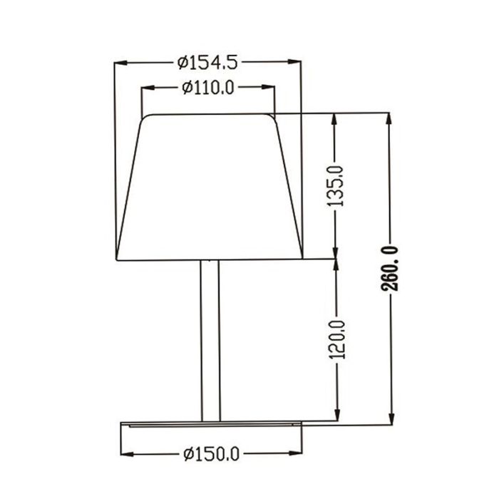 Weiße aufladbare Außen Tischlampe Modern, Rio, 1,8W, RGB LED, IP44, mit Zugschalter